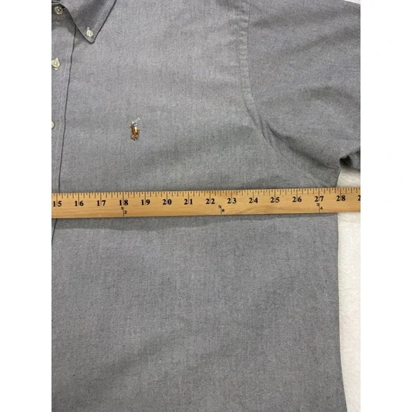 Polo Ralph Lauren Yarmouth Shirt Men Gray 17.5 36/37 Flesh Pony Button Down L/S - Picture 7 of 8